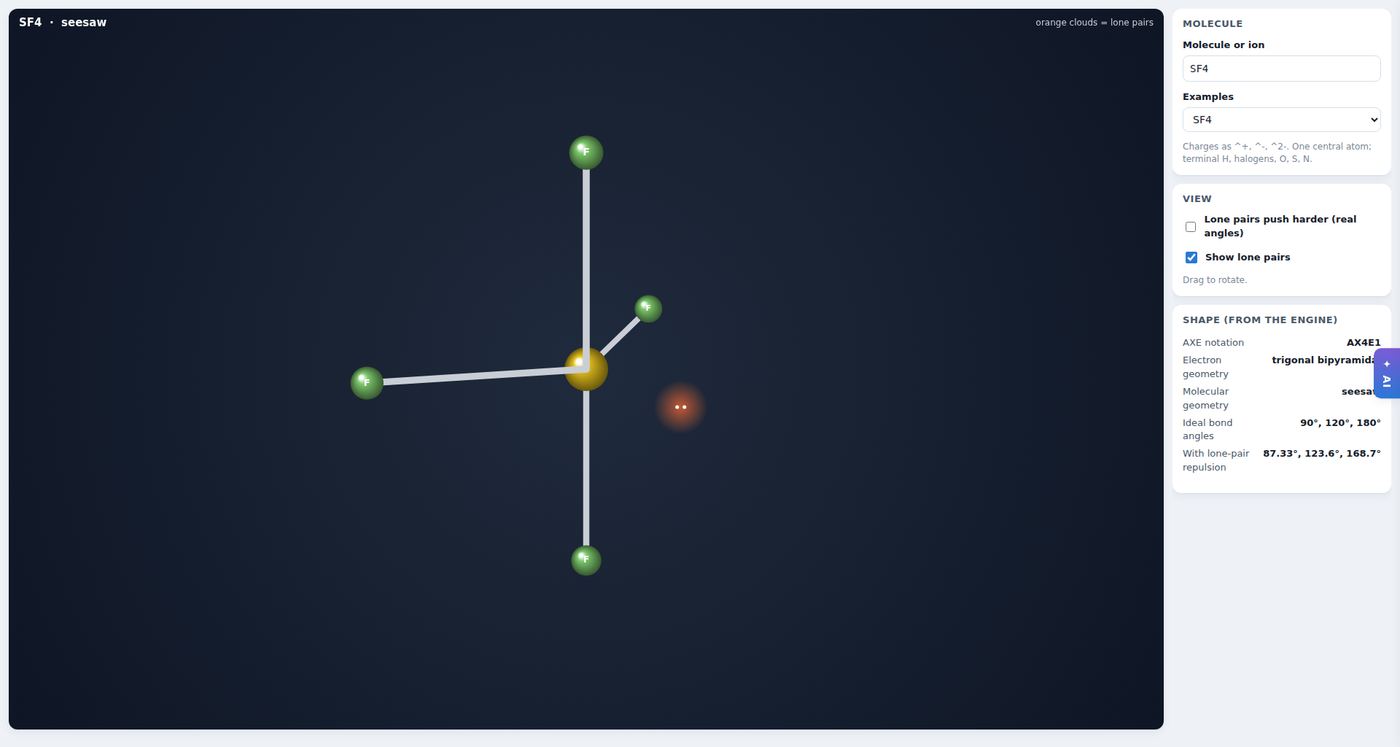 Molecular shapes, a Reality ASM simulation